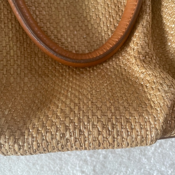 Jcrew straw and leather handbag with crossbody strap - Picture 3 of 5
